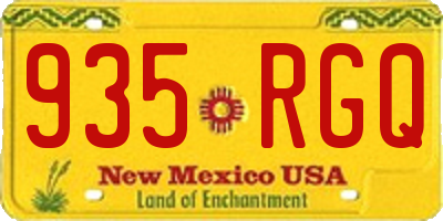 NM license plate 935RGQ
