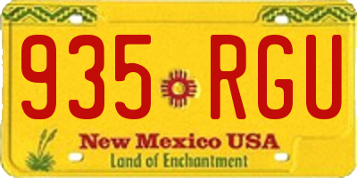NM license plate 935RGU