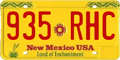 NM license plate 935RHC
