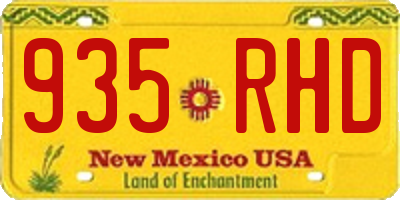 NM license plate 935RHD