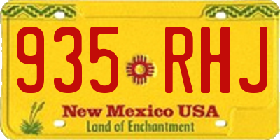 NM license plate 935RHJ