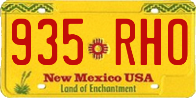 NM license plate 935RHO