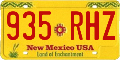 NM license plate 935RHZ