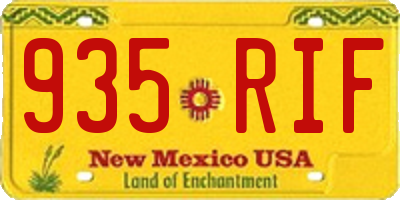NM license plate 935RIF