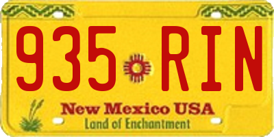 NM license plate 935RIN