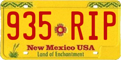 NM license plate 935RIP