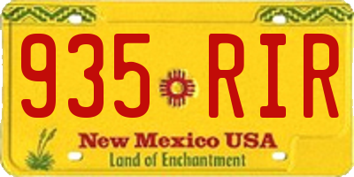 NM license plate 935RIR