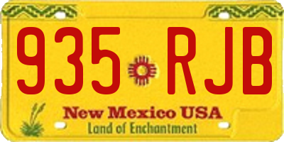 NM license plate 935RJB