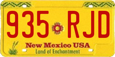 NM license plate 935RJD