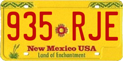 NM license plate 935RJE