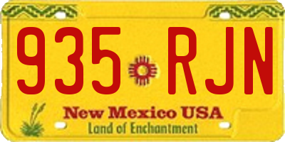 NM license plate 935RJN