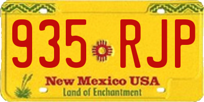 NM license plate 935RJP