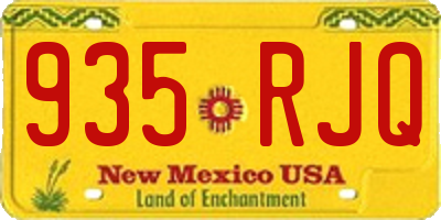 NM license plate 935RJQ