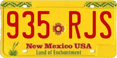 NM license plate 935RJS