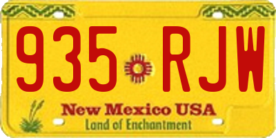 NM license plate 935RJW