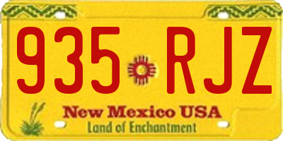 NM license plate 935RJZ
