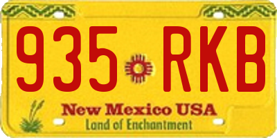 NM license plate 935RKB