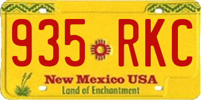 NM license plate 935RKC