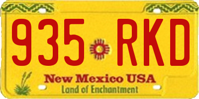 NM license plate 935RKD