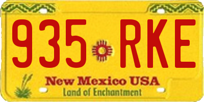 NM license plate 935RKE