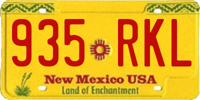 NM license plate 935RKL