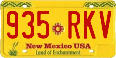 NM license plate 935RKV