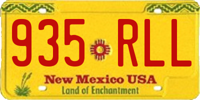 NM license plate 935RLL