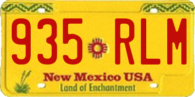 NM license plate 935RLM