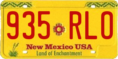 NM license plate 935RLO
