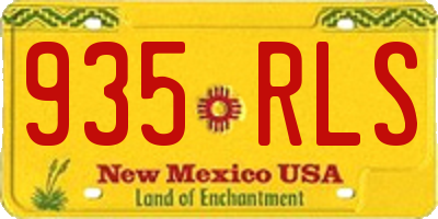 NM license plate 935RLS