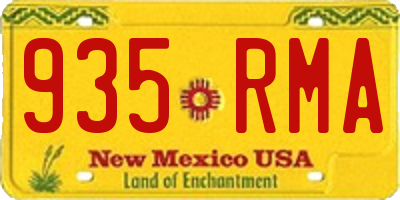 NM license plate 935RMA