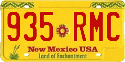 NM license plate 935RMC