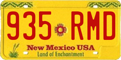NM license plate 935RMD