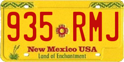 NM license plate 935RMJ