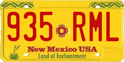 NM license plate 935RML