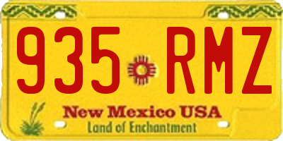 NM license plate 935RMZ
