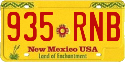 NM license plate 935RNB