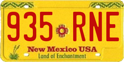NM license plate 935RNE