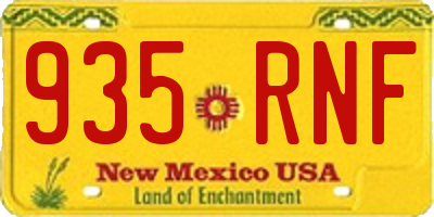 NM license plate 935RNF