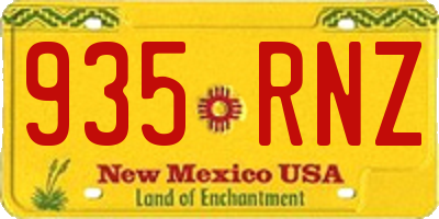 NM license plate 935RNZ