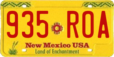 NM license plate 935ROA