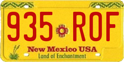 NM license plate 935ROF