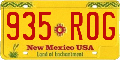 NM license plate 935ROG
