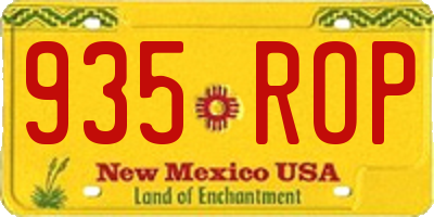 NM license plate 935ROP