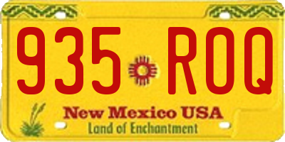 NM license plate 935ROQ