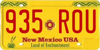 NM license plate 935ROU