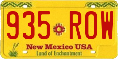 NM license plate 935ROW