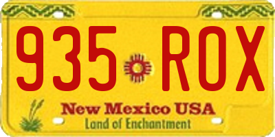 NM license plate 935ROX