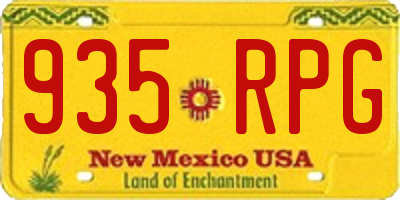 NM license plate 935RPG