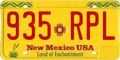 NM license plate 935RPL